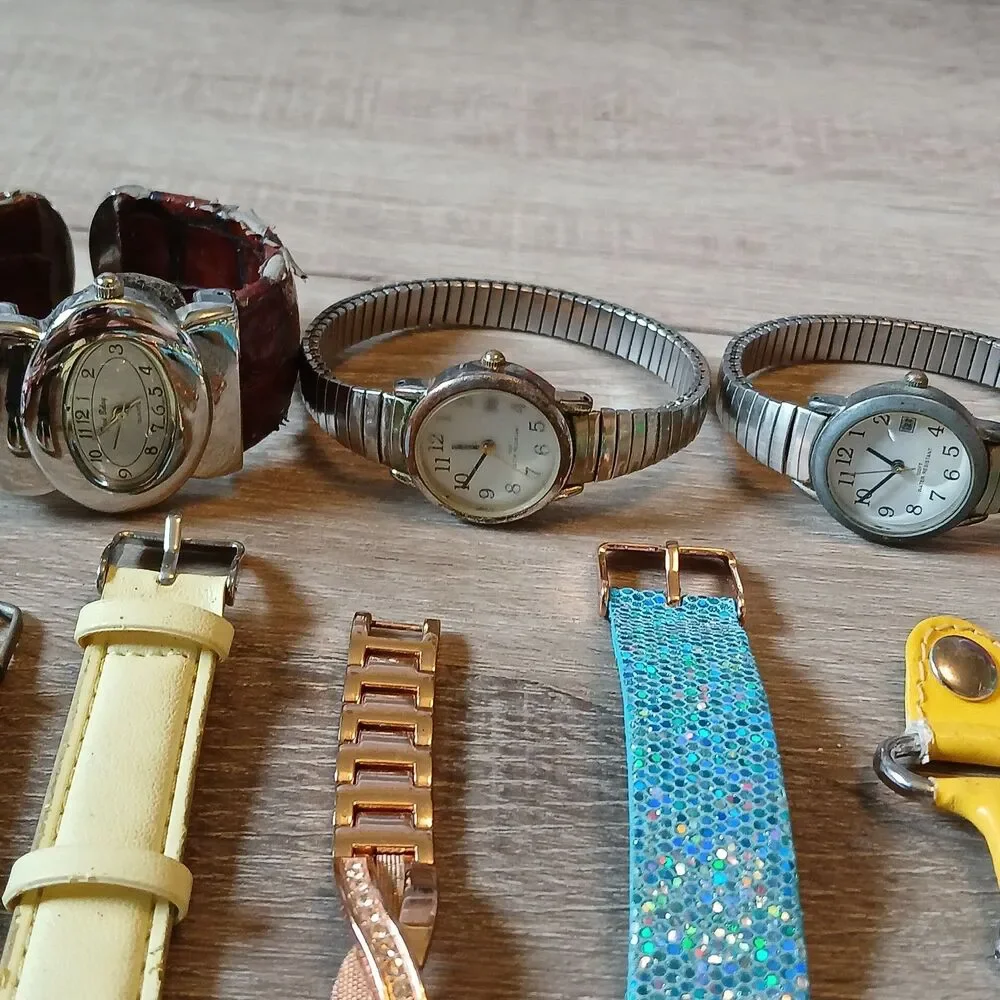 Huge Watch Lot of 25+ Mixed Brands Vintage & Modern Parts/Repair Untested-Box 9